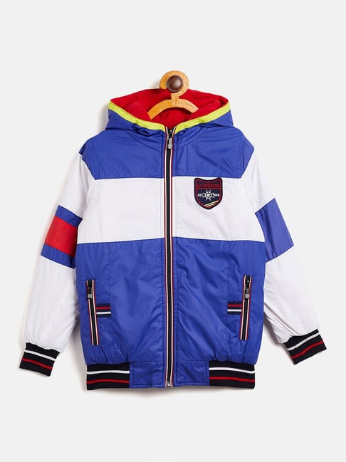 Buy Duke Royal Blue White Color Block Jacket for Boys Clothing