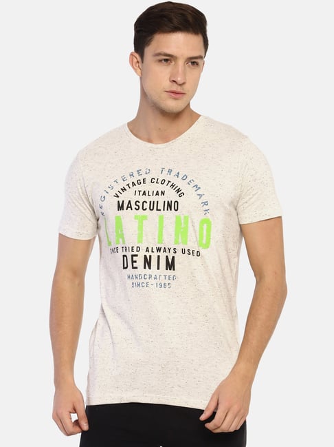 Masculino Latino White Cotton Regular Fit Printed T-Shirt-picture-30