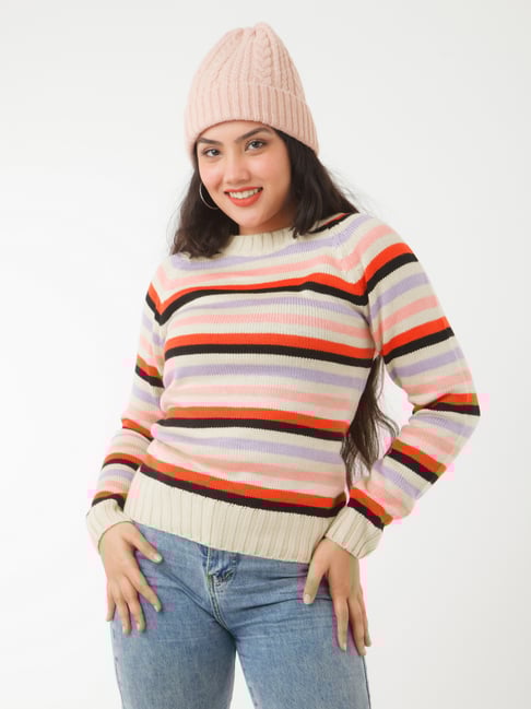 Buy Zink London Multicolor Striped Sweater for Women's Online