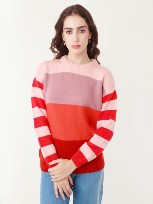 Buy Zink London Multicolor Striped Sweater for Women's Online @ Tata CLiQ