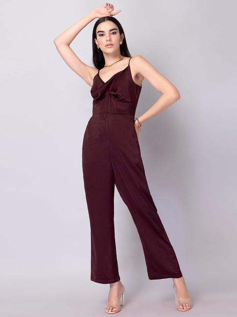 Buy Women Beige Solid Strappy Belted Jumpsuit - Honeymoon Dress Online  India - FabAlley