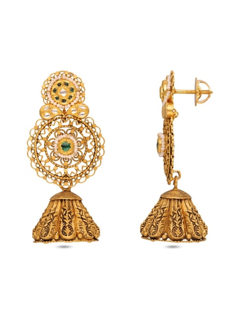 Buy gold earrings under 10000  Latest design 22k gold earring