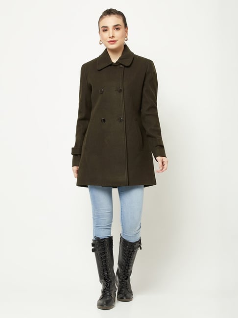 Crimsoune Club Olive Green Full Sleeves Over-Coat-picture-28