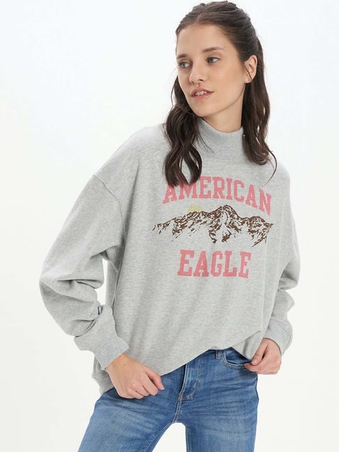American Eagle Outfitters Grey Cotton Printed Sweatshirt-picture-39