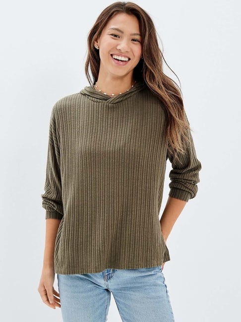 American Eagle Outfitters Green Regular Fit Hoodie-picture-36