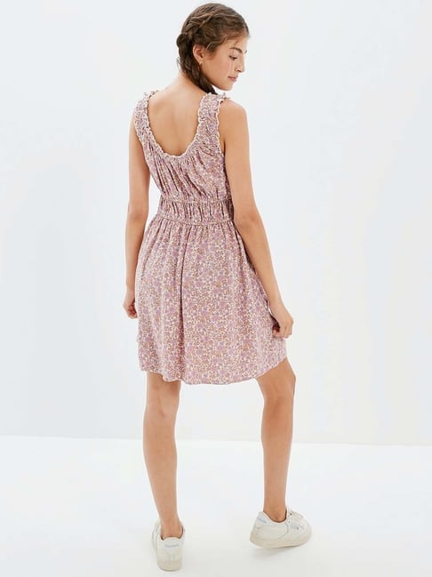 American Eagle Outfitters Pink Floral Print A Line Dress