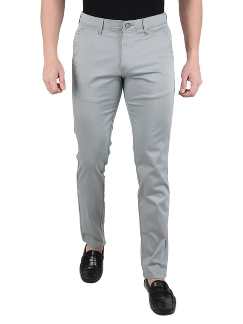 Buy Monte Carlo Light Blue Regular Fit Flat Front Trousers for Men s Online Tata CLiQ