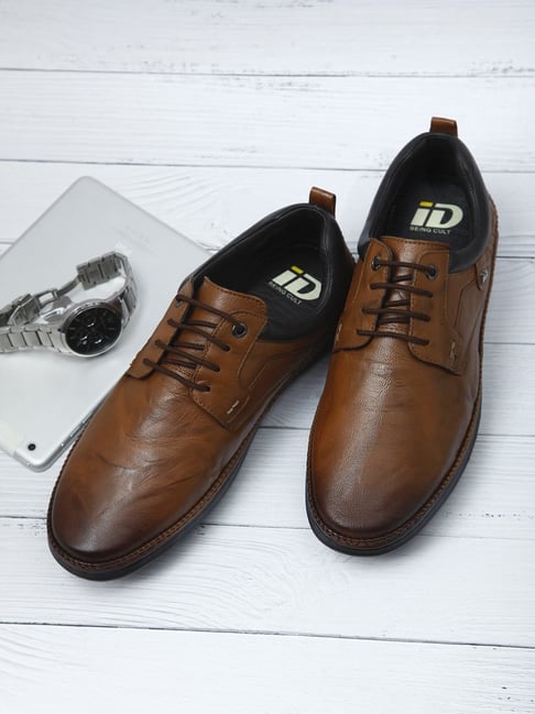 ID Men's Tan Derby Shoes