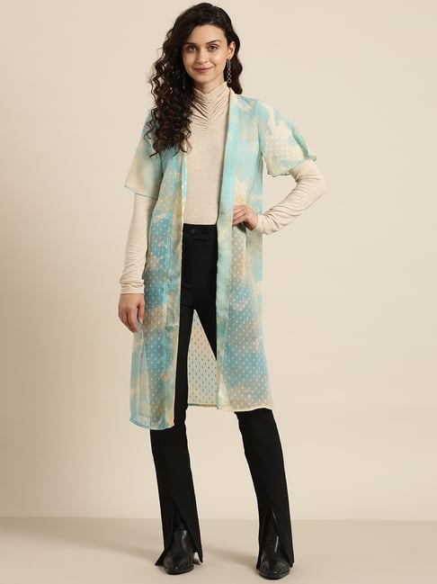 Qurvii Turquoise Long Shrug