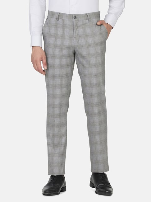 Fitted deals grey trousers