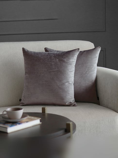 GM Visto Stripes Brown Cushion Covers - Set of 2-picture-23