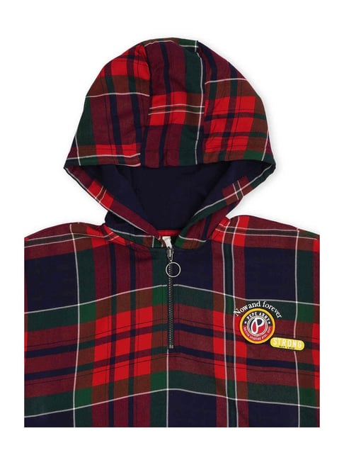 Tjm plaid sale crest hoodie