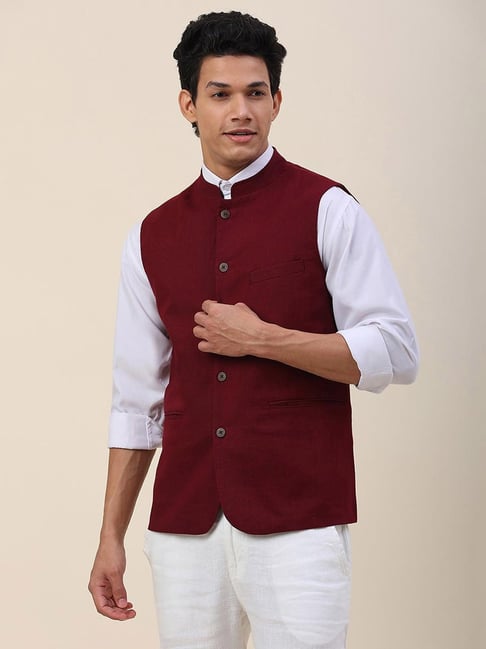 Buy Oora Men Navy Blue Cotton Blend Nehru And Modi Jacket Online at Best  Prices in India - JioMart.
