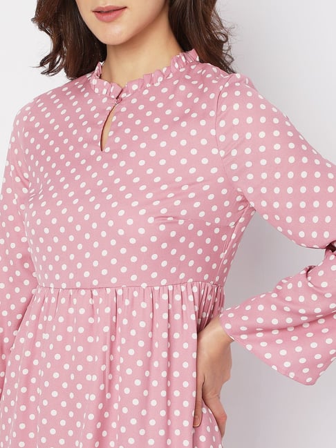 Vero Moda Pink Polka Dots A-line Dress