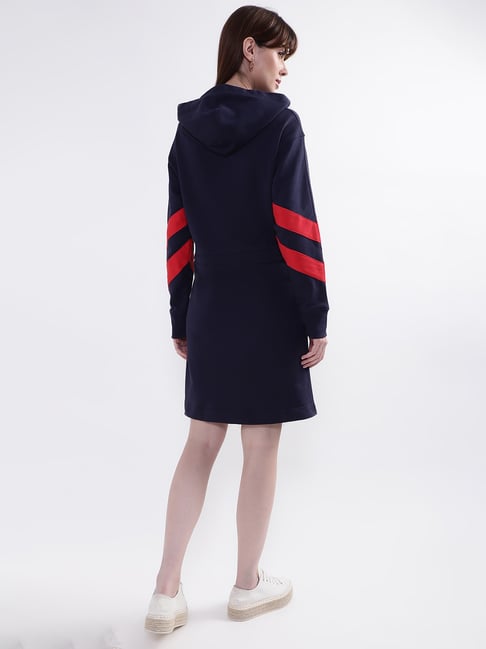 Buy GANT Blue Cotton Printed Sweatshirt Dress for Women's Online