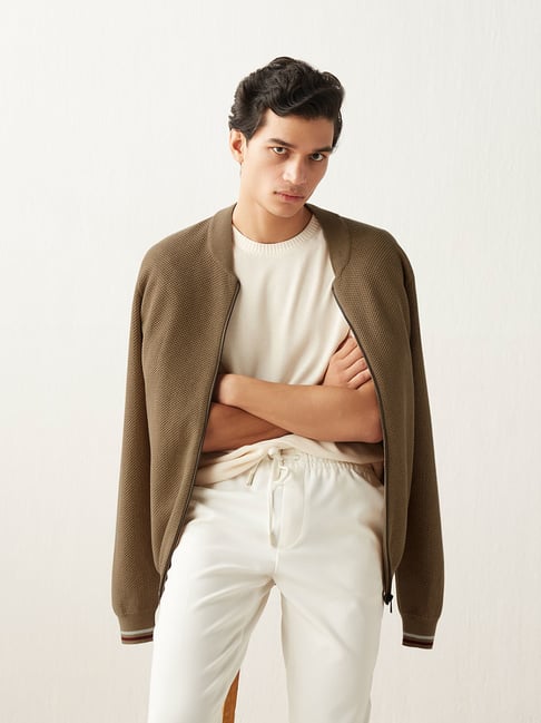 Buy ANDAMEN Khaki Regular Fit Bomber Jacket for Men Online Tata CLiQ