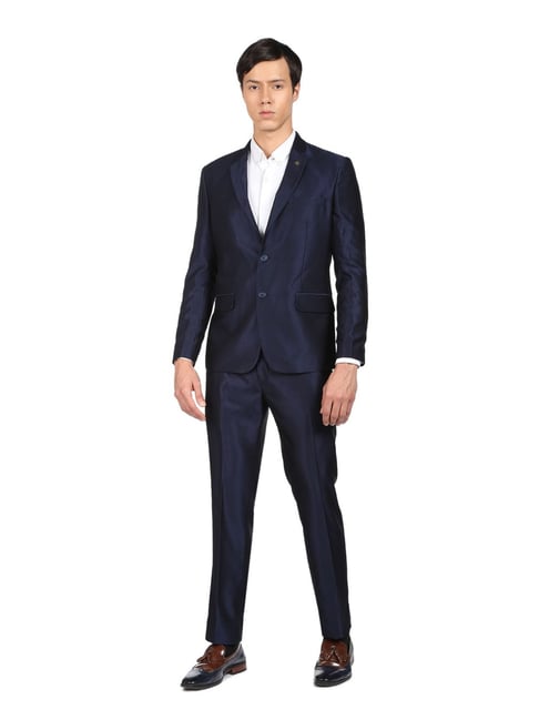 Ad By Arvind Navy Regular Fit Two Piece Suit-picture-44