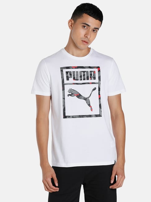Buy Puma White Cotton Fit Printed Sports T-Shirt for Men's Tata CLiQ