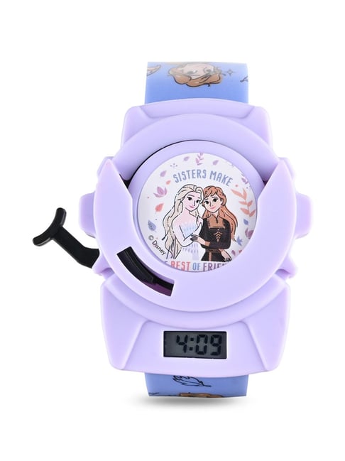 Disney Kids' W001789 Frozen Elsa and Anna Watch, Purple Nylon Band :  Amazon.in: Watches
