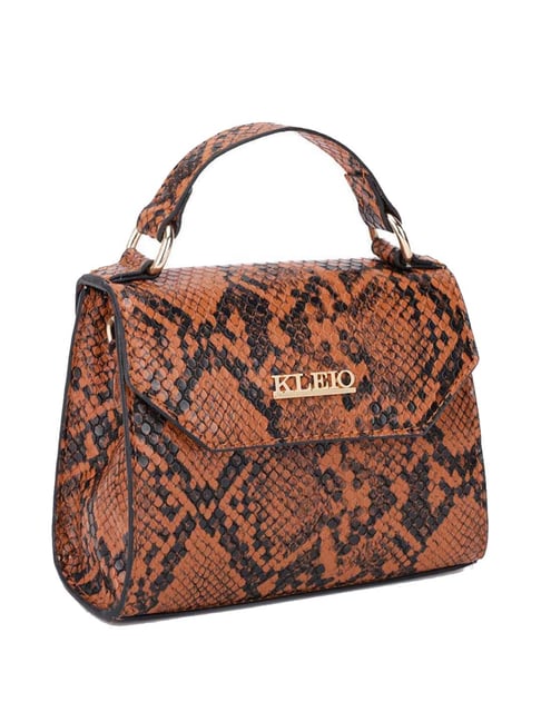 Buy KLEIO Tan Textured Small Satchel Handbag Online At Best Price