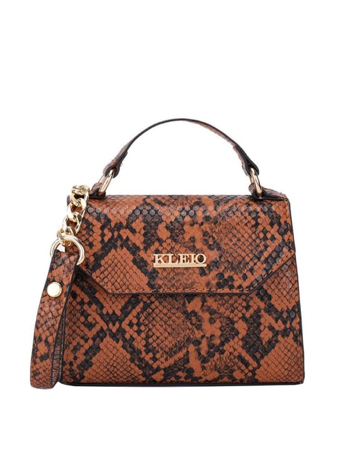 Buy KLEIO Tan Textured Small Satchel Handbag Online At Best Price