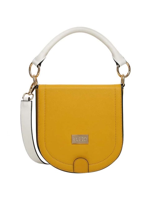 KLEIO Mustard Solid Small Sling Handbag-picture-12