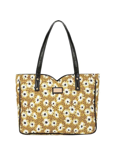 Buy KLEIO Yellow Printed Medium Tote Handbag Online At Best Price