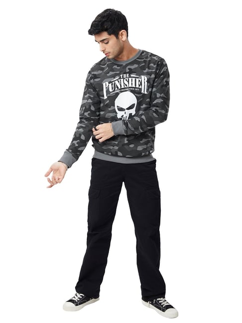 Buy The Souled Store Grey Regular Fit Punisher: Logo Sweatshirt
