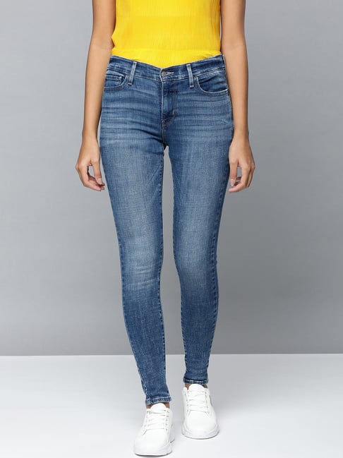 Levi's 710 Indigo Super Skinny Fit Mid Rise Jeans