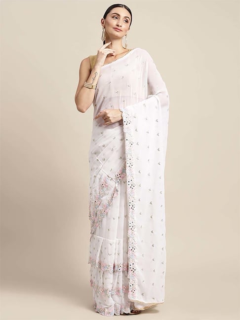 Buy online Women's Embellished Saree With Blouse from ethnic wear for Women  by Vairagee for ₹2159 at 78% off | 2024 Limeroad.com