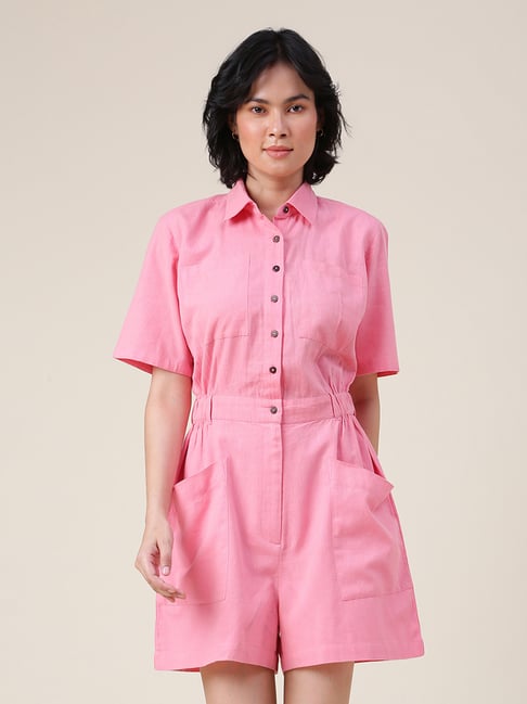 Play It Cool Short Sleeve Jumpsuit - Hot Pink | Fashion Nova, Jumpsuits |  Fashion Nova