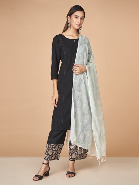 Fabindia White Cotton Printed Dupatta-picture-28