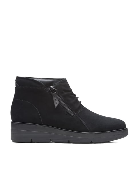 Clarks Women's Black Wedge Booties