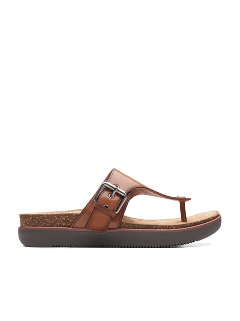 Clarks tan leather sandals hot sale