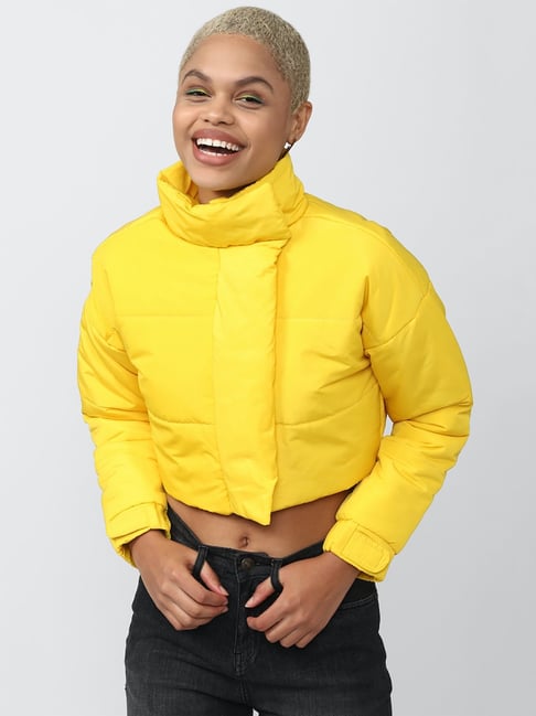 Buy Forever 21 Yellow Cropped Jacket for Women's Online @ Tata CLiQ