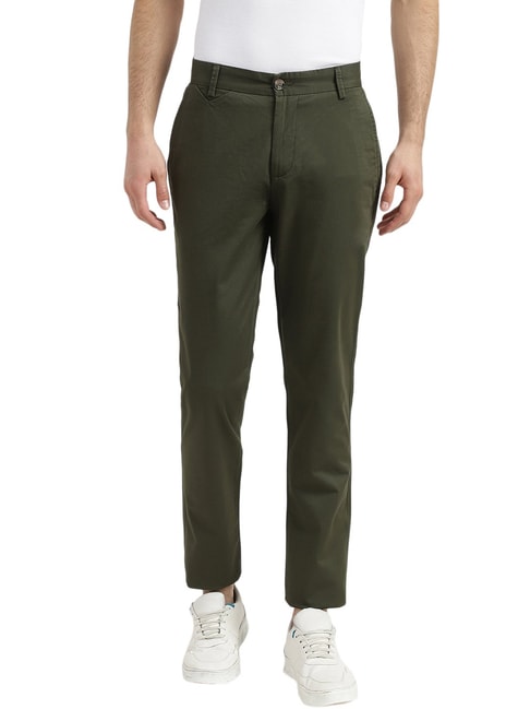 Buy UNITED COLORS OF BENETTON Solid Cotton Lycra Slim Fit Men's Casual  Trousers | Shoppers Stop