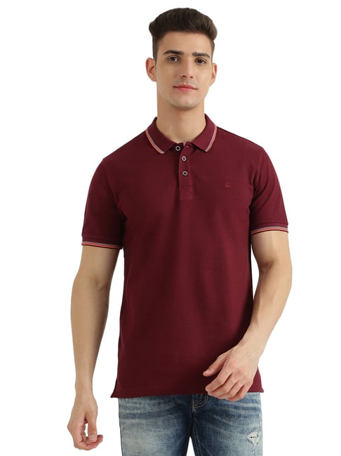 United Colors of Benetton Maroon Regular Fit Polo T-Shirt