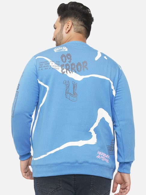 Buy John Pride Sky Blue Regular Fit Plus Size Sweatshirt for Men s