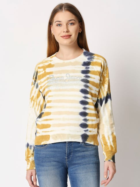 Buy Pepe Jeans Multicolor Cotton Tie Dye Sweatshirt for Women
