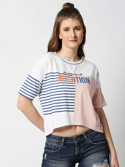 Pepe Jeans White Striped T-Shirt