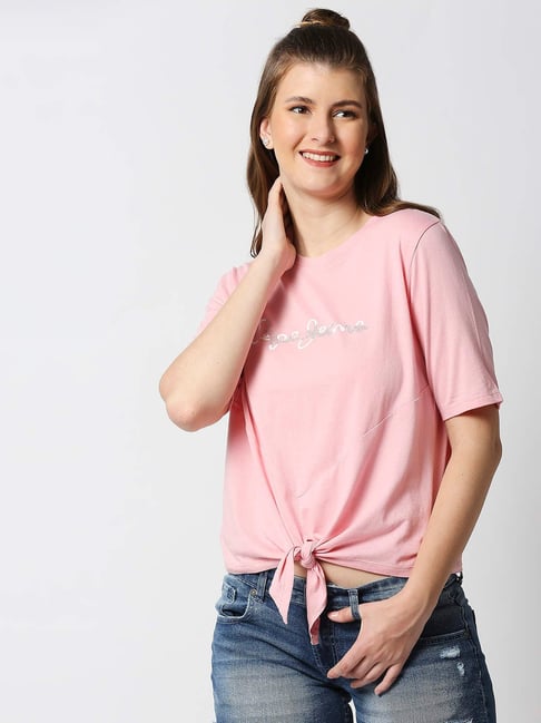 Pepe Jeans Pink Graphic Print T-Shirt