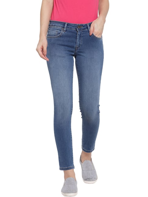 Pepe Jeans Blue Blended Skinny Fit Mid Rise Jeans