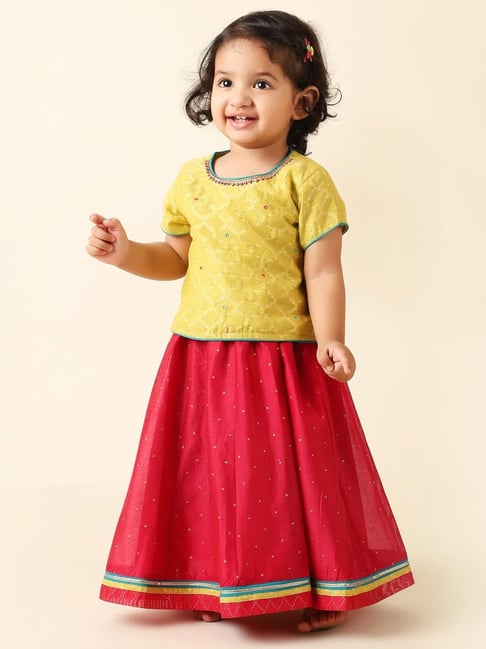 Buy Green Ethnic Wear Sets for Girls by Fabindia Online | Ajio.com