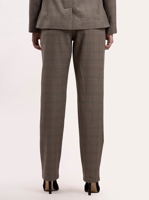 Hanas 2023 Mens Pants Men's Fashion Stretch Dress Pants Slim Fit Plaid Pants  Business Suit Pants Casual Golf Pants Brown L - Walmart.com