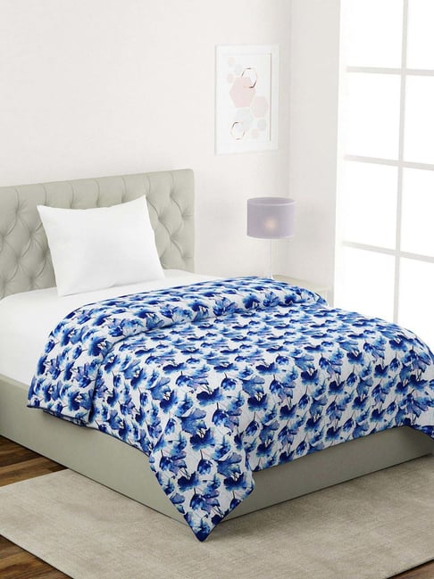 Klotthe Blue & White Cotton Single Dohar