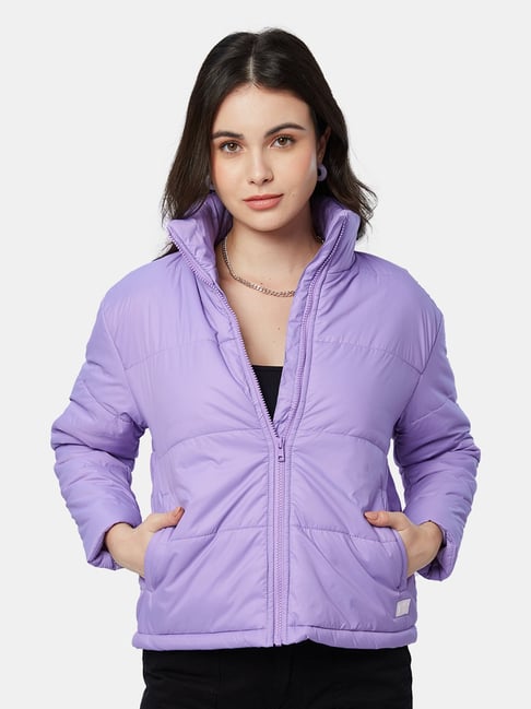 Buy Tokyo Talkies Women Purple Solid Polyester Crop Puffer Jacket - Jackets  for Women 20083702 | Myntra