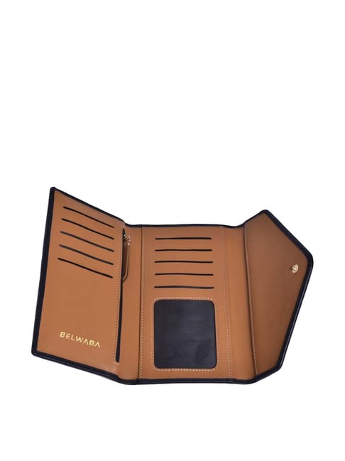 Buy BELWABA Brown Solid Tri-Fold Wallet for Women Online At Best Price @  Tata CLiQ