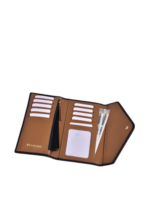 Buy BELWABA Brown Solid Tri-Fold Wallet for Women Online At Best Price @  Tata CLiQ