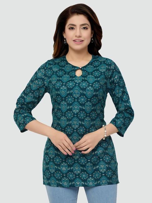 Saree Swarg Green Printed Straight Kurti-picture-25
