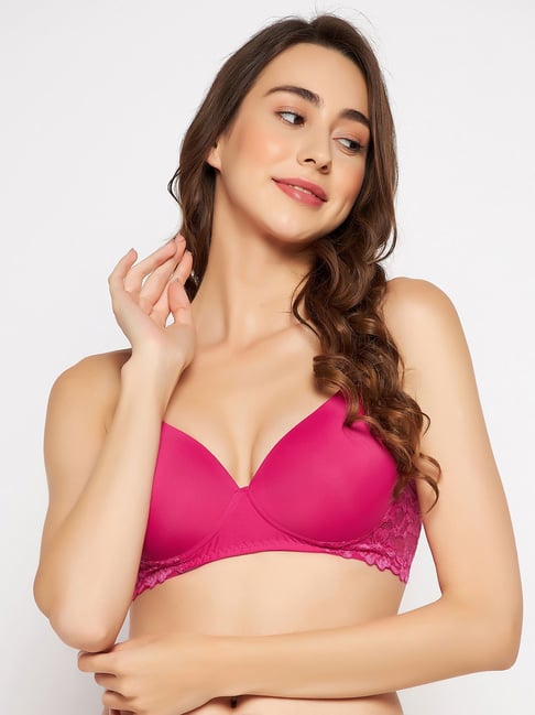 Buy Clovia Pink Polyamide Full Coverage T-Shirt Bra for Women Online @ Tata  CLiQ